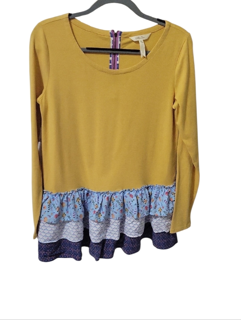 Matilda Jane  Layered Ruffle Top with Blue Ruffles- Medium - Picture 4 of 5